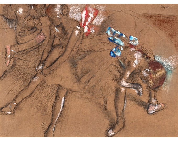 Edgar Degas, Three Dancers Resting, 1880 | Art Print | Canvas Print | Fine Art Poster | Art Reproduction | Archival Giclee | Gift Wrapped