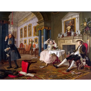 William Hogarth, Marriage à-la-mode: 2. The Tête à Tête, 1743 | Art Print | Canvas Print | Fine Art Poster | Art Reproduction | Archival