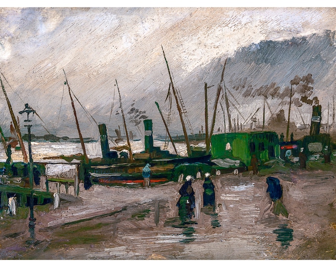 Van Gogh, The De Ruijterkade in Amsterdam, 1885 | Art Print | Canvas Print | Fine Art Poster | Art Reproduction | Archival Giclee | Gift