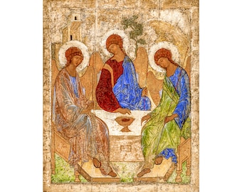 Andrey Rublev, Holy Trinity, 1430 | Russian Art Print | Canvas Print | Fine Art Poster | Art Reproduction | Archival Giclee | Gift Wrapped