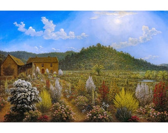 John Glover, A View Of The Artist's House And Garden, In Mills Plains, Van Diemen's Land, 1835 | Art Print | Canvas Print | Fine Art Poster