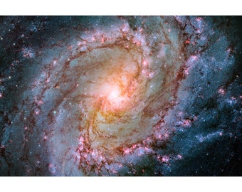 Barred Spiral Galaxy Messier 83, NASA Space Art | Art Print | Canvas Print | Fine Art Poster | Art Reproduction | Archival Giclee | Gift