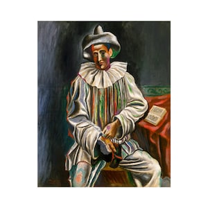 Pablo Picasso, Pierrot, Clown, 1918 | Art Print | Canvas Print | Fine Art Poster | Art Reproduction | Archival Giclee | Gift Wrapped