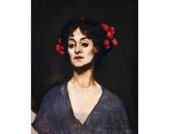 George W Lambert, Portrait of a Lady (The dancer), 1911 | Art Print | Canvas Print | Fine Art Poster | Art Reproduction | Archival Giclee