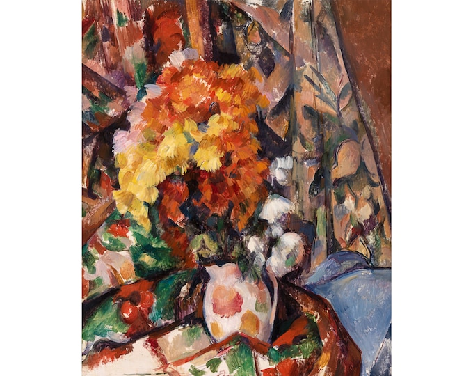 Paul Cézanne, The Flowered Vase, 1898 | Art Print | Canvas Print | Fine Art Poster | Art Reproduction | Archival Giclee | Gift Wrapped