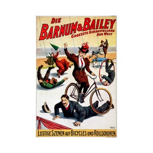 Barnum & Bailey Circus, Bicycles | Art Print | Canvas Print | Fine Art Poster | Art Reproduction | Archival Giclee | Gift Wrapped