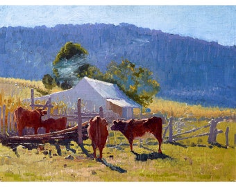 Elioth Gruner, Milking time (Araluen Valley), 1922 | Art Print | Canvas Print | Fine Art Poster | Art Reproduction | Archival Giclee | Gift