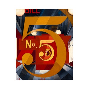 Charles Demuth, I Saw The Figure 5 in Gold, 1928 | Art Print | Canvas Print | Fine Art Poster | Art Reproduction | Archival Giclee | Gift
