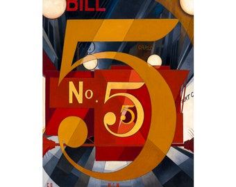 Charles Demuth, I Saw The Figure 5 in Gold, 1928 | Art Print | Canvas Print | Fine Art Poster | Art Reproduction | Archival Giclee | Gift