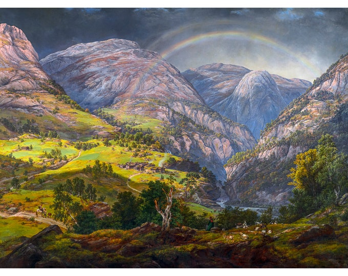Johan Christian Dahl, View from Stalheim, 1842 | Art Print | Canvas Print | Fine Art Poster | Art Reproduction | Archival Giclee | Gift Wrap