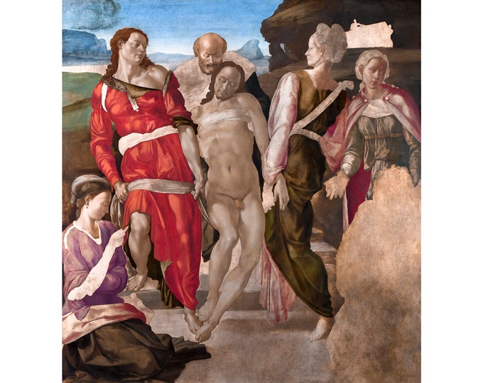 Michelangelo, The Entombment, 1500 | Art Print | Canvas Print | Fine Art Poster | Art Reproduction | Archival Giclee | Gift Wrapped