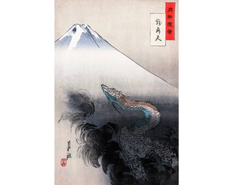Ogata Gekko, Dragon rising to the heavens, 1897 | Art Print | Canvas Print | Fine Art Poster | Art Reproduction | Archival Giclee | Gift