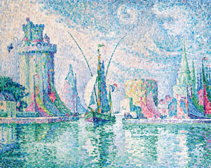 Paul Signac, Les Tours Vertes, La Rochelle, 1913 | Art Print | Canvas Print | Fine Art Poster | Art Reproduction | Archival Giclee | Gift