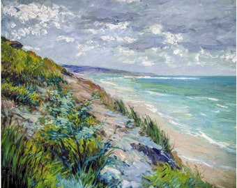Gustave Caillebotte, Cliffs by the sea at Trouville, 1885 | Art Print | Canvas Print | Fine Art Poster | Art Reproduction | Gift Wrapped