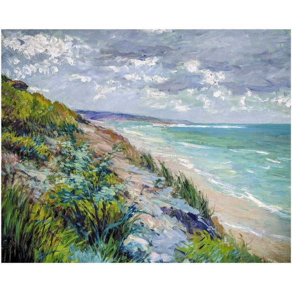 Gustave Caillebotte, Cliffs by the sea at Trouville, 1885 | Art Print | Canvas Print | Fine Art Poster | Art Reproduction | Gift Wrapped