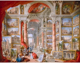 Giovanni Paolo Panini, Modern Rome, 1757 | Art Print | Canvas Print | Fine Art Poster | Art Reproduction | Archival Giclee | Gift Wrapped
