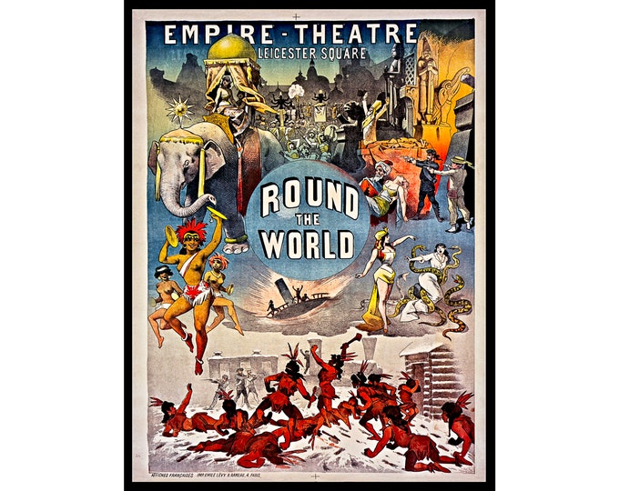 Round The World, Empire Theatre Poster | Art Print | Canvas Print | Fine Art Poster | Art Reproduction | Archival Giclee | Gift Wrapped