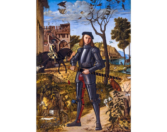 Vittore Carpaccio, Portrait of a Knight, 1510 | Art Print | Canvas Print | Fine Art Poster | Art Reproduction | Archival Giclee | Gift Wrap