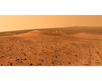 Mars Landscape, Rover Opportunity's Northward View of Wdowiak Ridge | Art Print | Canvas Print | Fine Art Poster | Art Reproduction