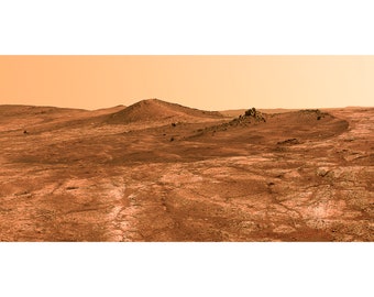 Mars Landscape, Rock Spire in Spirit of St. Louis Crater | Art Print | Canvas Print | Fine Art Poster | Art Reproduction | Archival Giclee