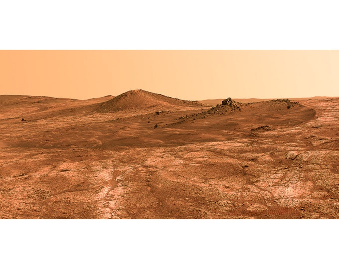 Mars Landscape, Rock Spire in Spirit of St. Louis Crater | Art Print | Canvas Print | Fine Art Poster | Art Reproduction | Archival Giclee