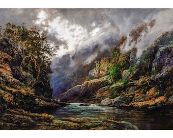 WC Piguenit, The Upper Nepean, 1889 | Art Print | Canvas Print | Fine Art Poster | Art Reproduction | Archival Giclee | Gift Wrapped