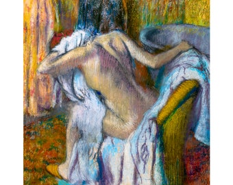 Edgar Degas, After the Bath, Woman drying herself, 1895 | Art Print | Canvas Print | Fine Art Poster | Art Reproduction | Archival Giclee