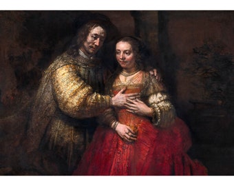 Rembrandt, The Jewish Bride, 1669 | Art Print | Canvas Print | Fine Art Poster | Art Reproduction | Archival Giclee | Gift Wrapped