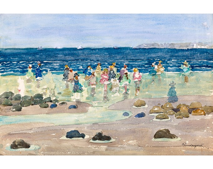 Maurice Prendergast, Low tide, 1901 | Art Print | Canvas Print | Fine Art Poster | Art Reproduction | Archival Giclee | Gift Wrapped