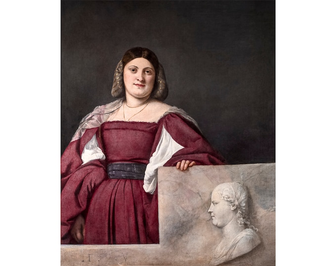 Titian, La Schiavona, Portrait of a Lady, 1510 | Art Print | Canvas Print | Fine Art Poster | Art Reproduction | Archival Giclee | Gift Wrap