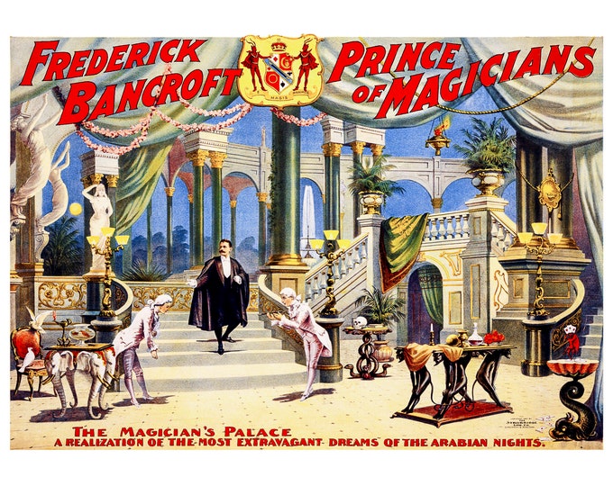 Frederick Bancroft Magician, Magician's Palace | Art Print | Canvas Print | Fine Art Poster | Art Reproduction | Archival Giclee | Gift Wrap