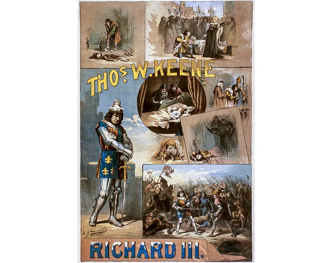 Richard 3rd, III, Thomas Keene, Theatre Poster | Art Print | Canvas Print | Fine Art Poster | Art Reproduction | Archival Giclee | Gift Wrap