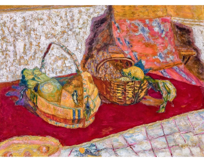 Pierre Bonnard, Two Fruit Baskets, Deux corbeilles de fruits, 1935 | Art Print | Canvas Print | Fine Art Poster | Art Reproduction | Giclee