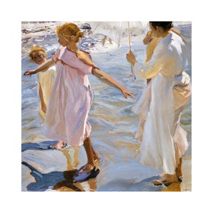 Joaquín Sorolla Garcia, Time for a Bathe, Valencia, 1909 | Art Print | Canvas Print | Fine Art Poster | Art Reproduction | Archival Giclee