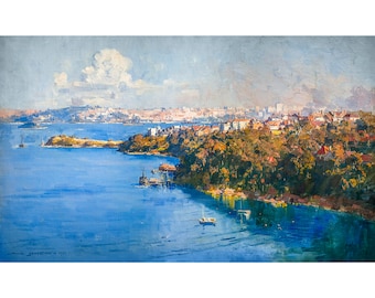 Arthur Streeton, The Harbour from Mosman, 1926 | Art Print | Canvas Print | Fine Art Poster | Art Reproduction | Archival Giclee | Gift Wrap