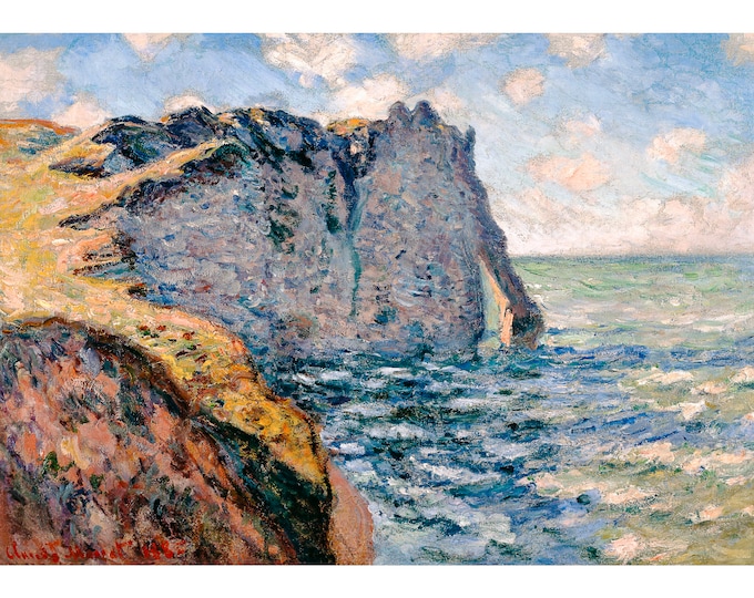Claude Monet, The Cliff of Aval, Etrétat, 1885 | Art Print | Canvas Print | Fine Art Poster | Art Reproduction | Archival Giclee | Gift Wrap