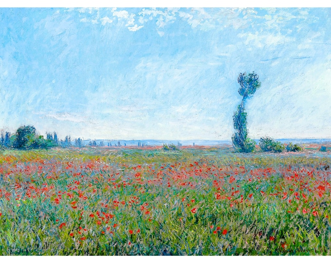 Claude Monet, Poppy Field, 1881 | Art Print | Canvas Print | Fine Art Poster | Art Reproduction | Archival Giclee | Gift Wrapped