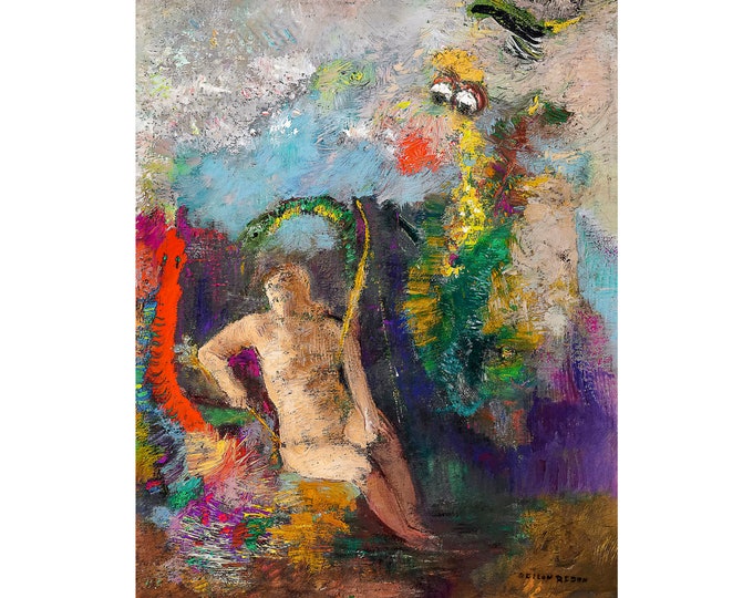 Odilon Redon, Vision sous-marine or Paysage sous-marin, 1900 | Art Print | Canvas Print | Fine Art Poster | Art Reproduction | Archival