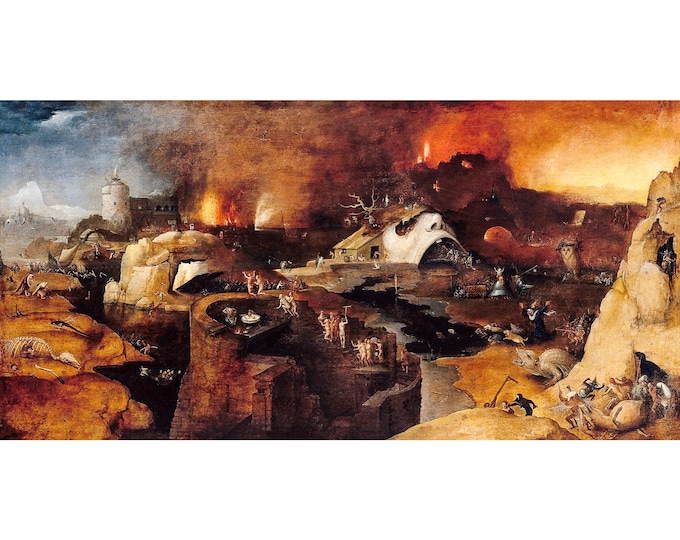 Hieronymus Bosch (follower), Christ's Descent into Hell | Art Print | Canvas Print | Fine Art Poster | Art Reproduction | Archival Giclee