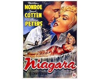 Niagara, Marilyn Monroe, Film Poster | Art Print | Canvas Print | Fine Art Poster | Art Reproduction | Archival Giclee | Gift Wrapped