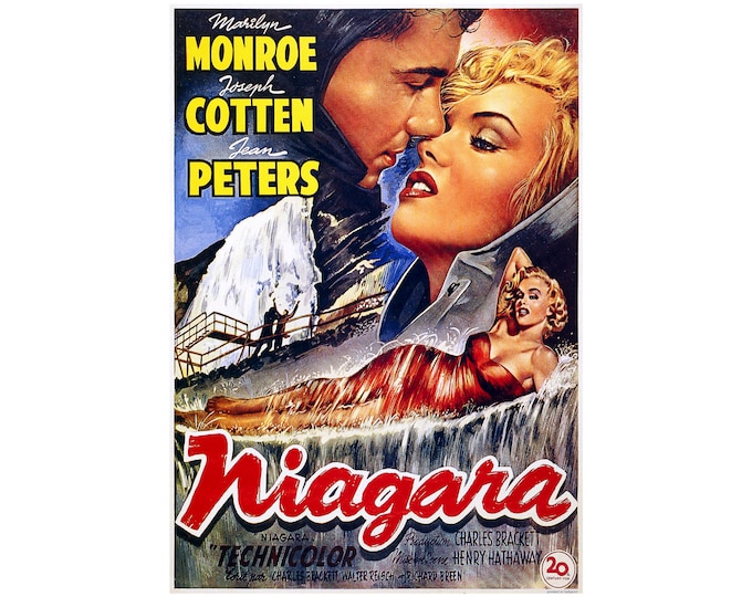 Niagara, Marilyn Monroe, Film Poster | Art Print | Canvas Print | Fine Art Poster | Art Reproduction | Archival Giclee | Gift Wrapped