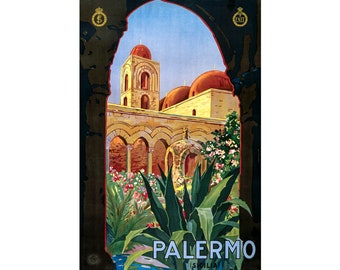 Palermo, Sicily, Italy, Travel Ad | Art Print | Canvas Print | Fine Art Poster | Art Reproduction | Archival Giclee | Gift Wrapped