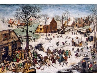 Pieter Bruegel the Elder, The Numbering at Bethlehem, 1566 | Art Print | Canvas Print | Fine Art Poster | Art Reproduction | Archival Giclee