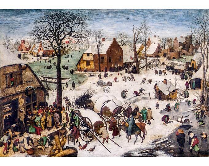Pieter Bruegel the Elder, The Numbering at Bethlehem, 1566 | Art Print | Canvas Print | Fine Art Poster | Art Reproduction | Archival Giclee