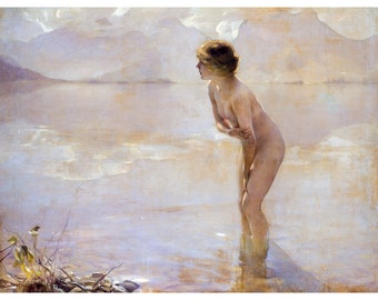 Paul Émile Chabas, September Morn, 1911 | Art Print | Canvas Print | Fine Art Poster | Art Reproduction | Archival Giclee | Gift Wrapped