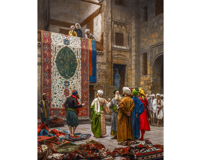Jean-Léon Gérôme - The Carpet Merchant, 1887 | Art Print | Canvas Print | Fine Art Poster | Art Reproduction | Archival Giclee | Gift