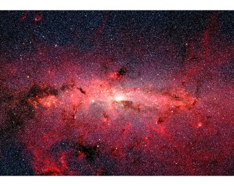 Milky Way Galaxy in Infra-Red, NASA Space Art | Art Print | Canvas Print | Fine Art Poster | Art Reproduction | Archival Giclee | Gift Wrap