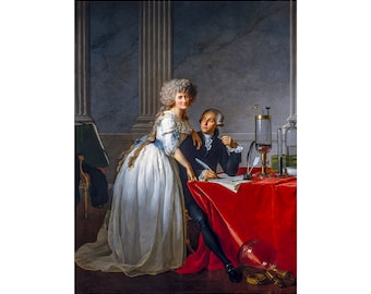 Jacques-Louis David, Portrait of Antoine-Laurent Lavoisier and his wife, 1788 | Art Print | Canvas Print | Fine Art Poster | Art