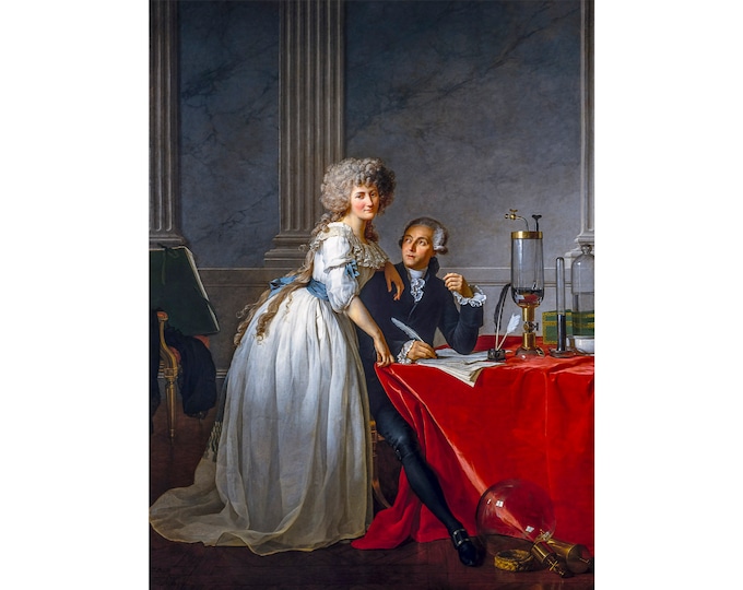 Jacques-Louis David, Portrait of Antoine-Laurent Lavoisier and his wife, 1788 | Art Print | Canvas Print | Fine Art Poster | Art
