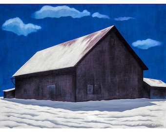 George Ault, January Full Moon, 1941 | Art Print | Canvas Print | Fine Art Poster | Art Reproduction | Archival Giclee | Gift Wrapped